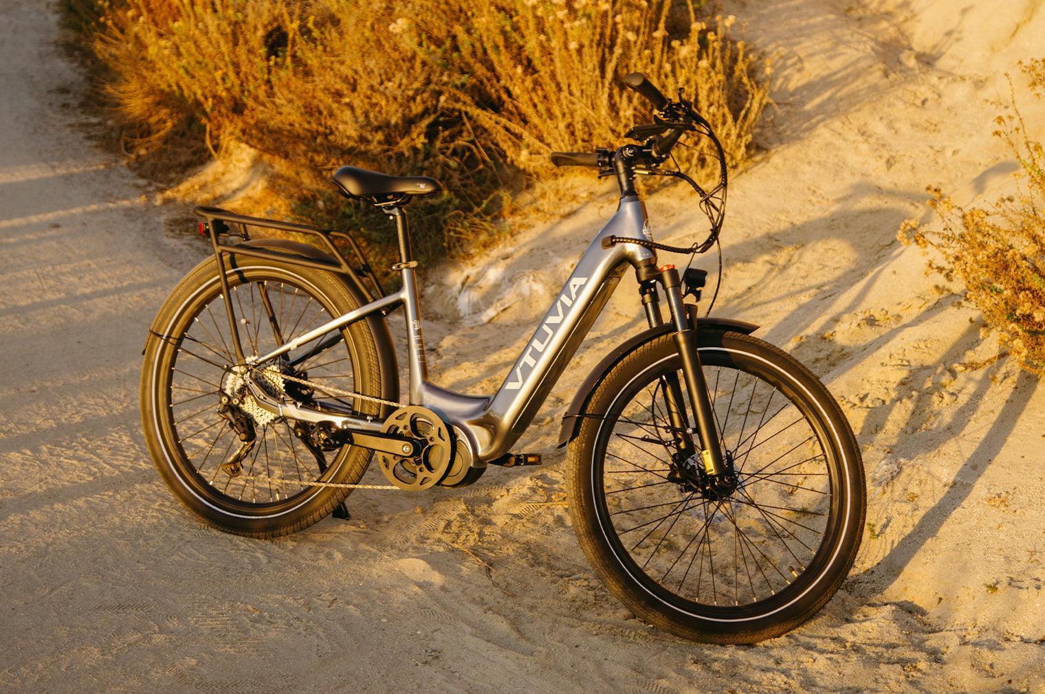 City Commuter Electric Bikes | VTUVIA  #color-metallic-Silver